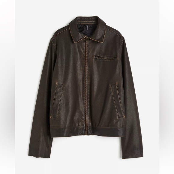 Women’s oversized Brown Leather Jacket - Picture 1 of 3